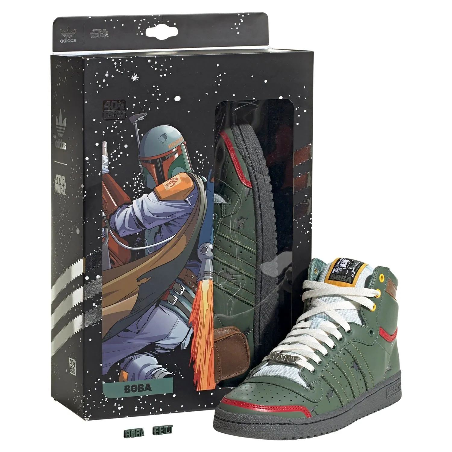 adidas Originals Top Ten Hi Star Wars Boba Fett Shoes - Green