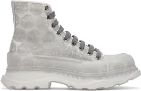 Alexander McQueen Grey Print Tread Slick High Sneakers