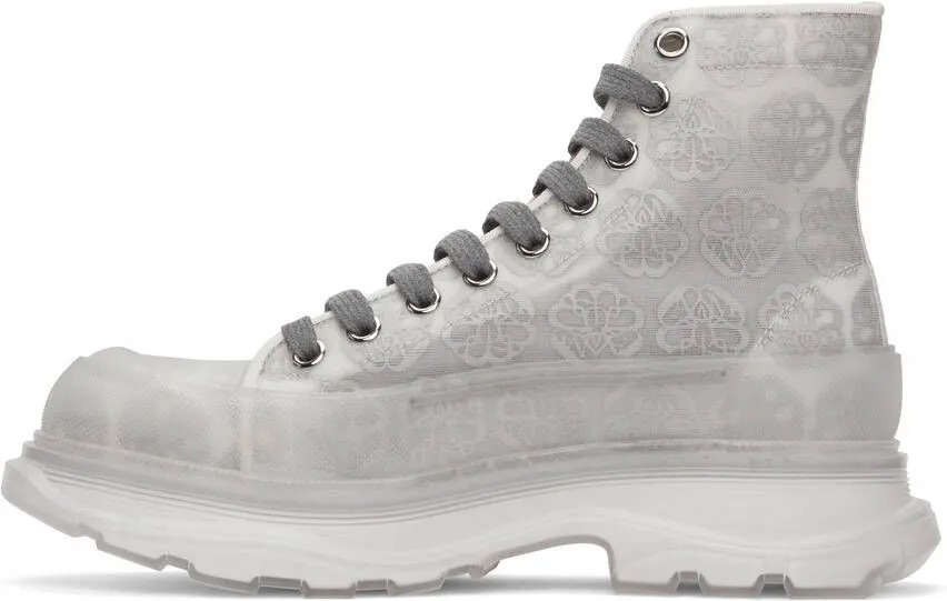 Alexander McQueen Grey Print Tread Slick High Sneakers