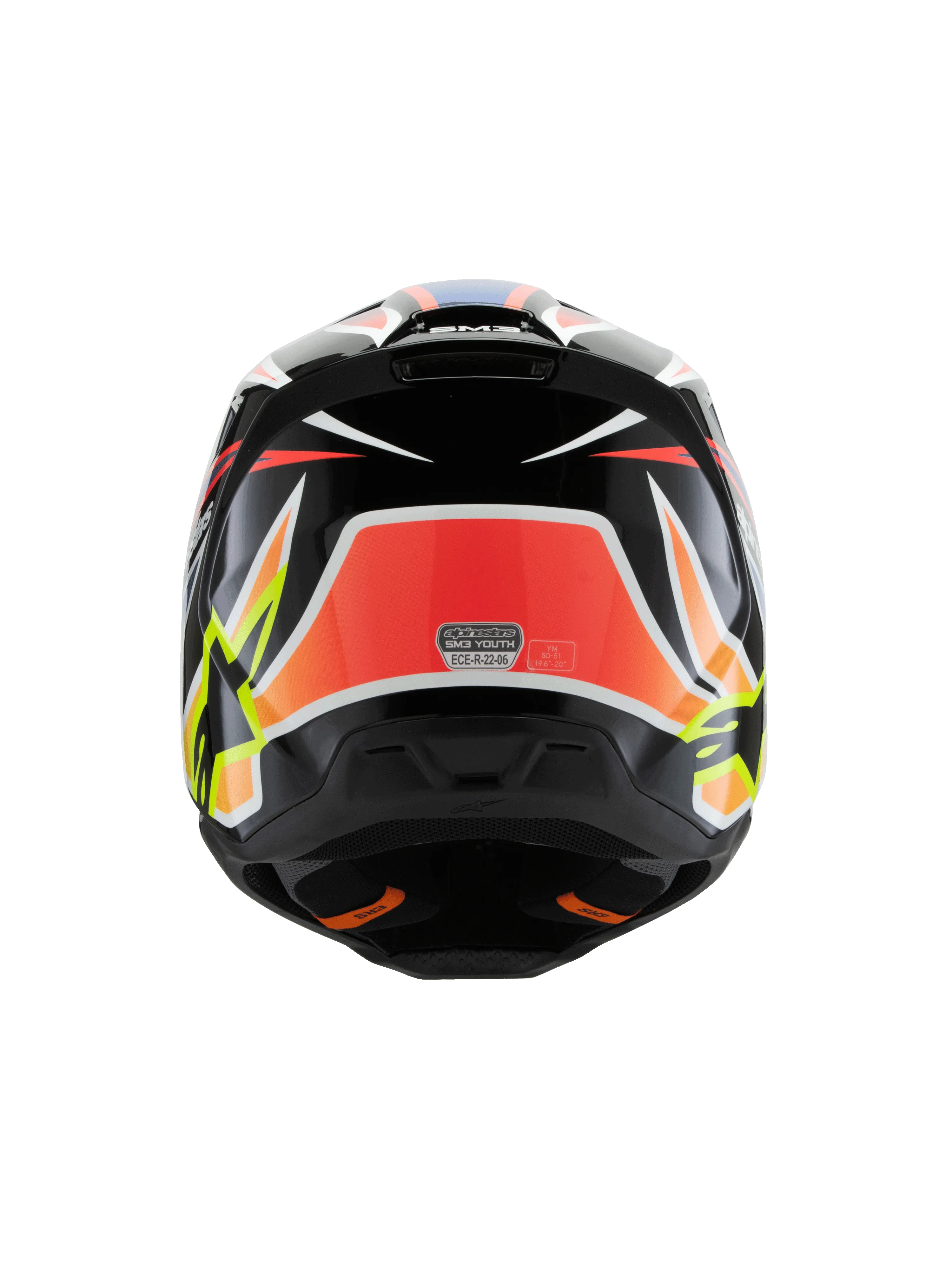 Alpinestars - 2025 SM3 Youth Wurx Black Yellow-Fluro Blue Red Glossy MX Helmet