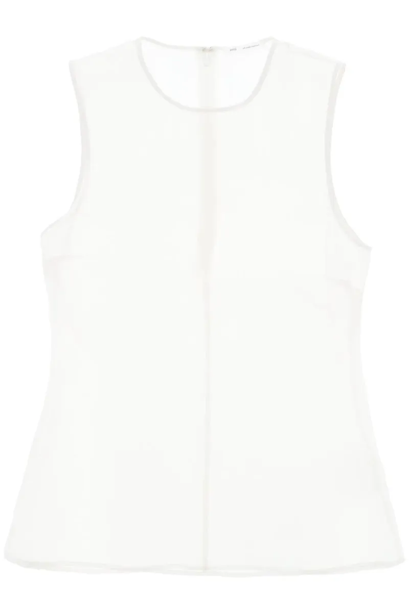 Ami Alexandre Mattiussi    Ami Alexandre Matiussi Sleeveless Silk Top In