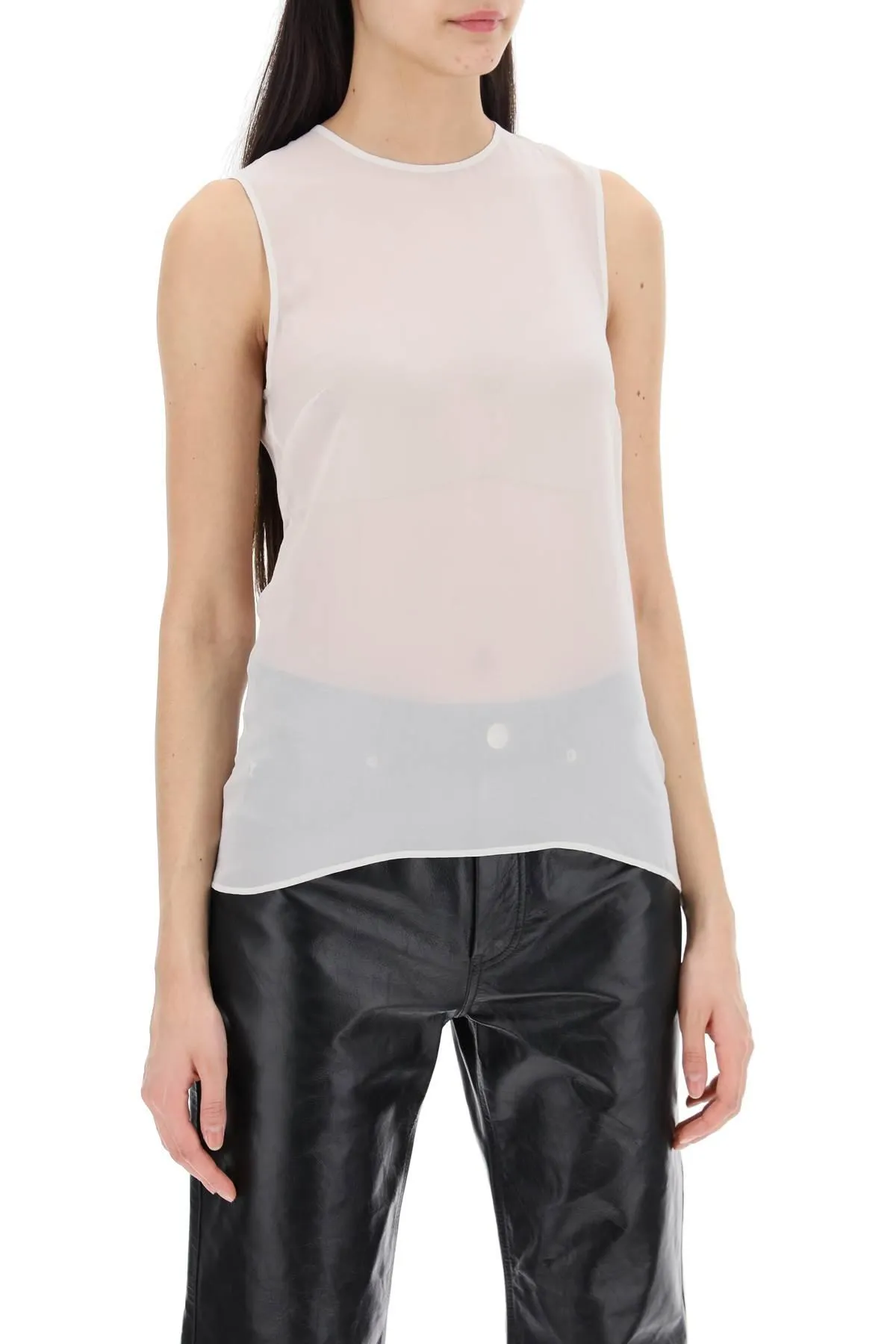 Ami Alexandre Mattiussi    Ami Alexandre Matiussi Sleeveless Silk Top In