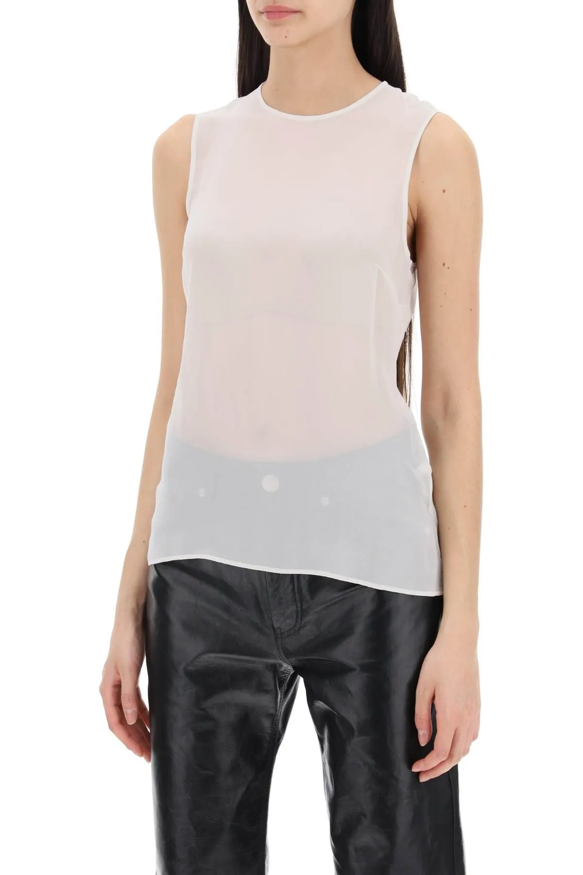 Ami Alexandre Mattiussi    Ami Alexandre Matiussi Sleeveless Silk Top In