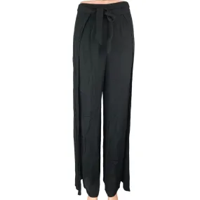 ASTR The Label Black High Waisted Tie Waist Straight Leg Trouser Pants Size XS