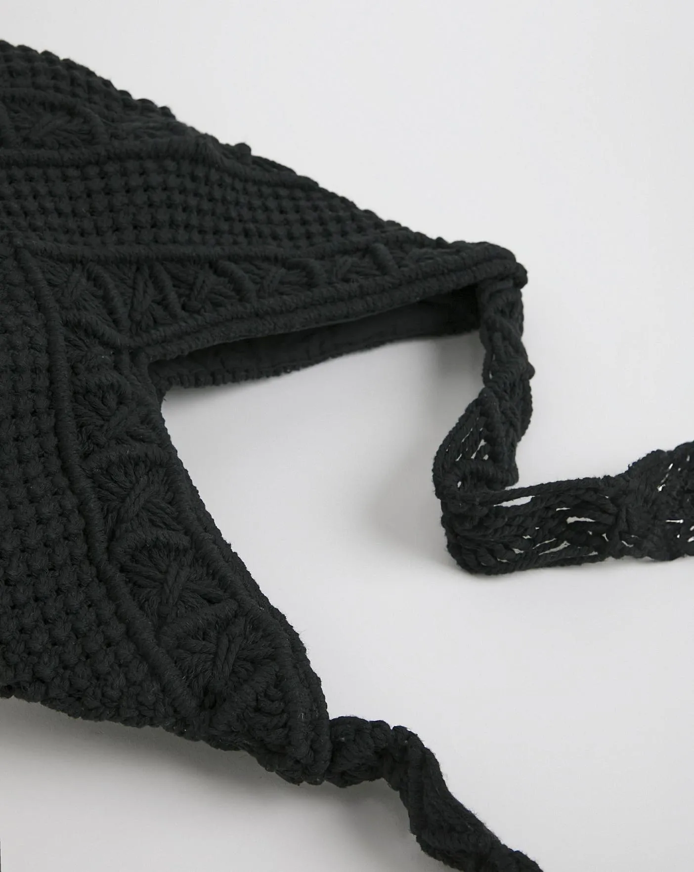 Black Macrame Shoulder Bag