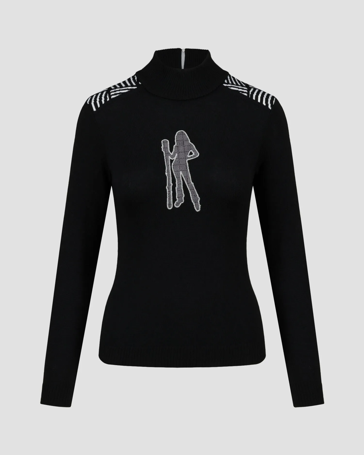 Black Newland Fleur merino women's ski jumper N46548-108