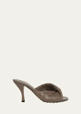 Bottega Veneta Interciato Woven Twist Mule Sandals