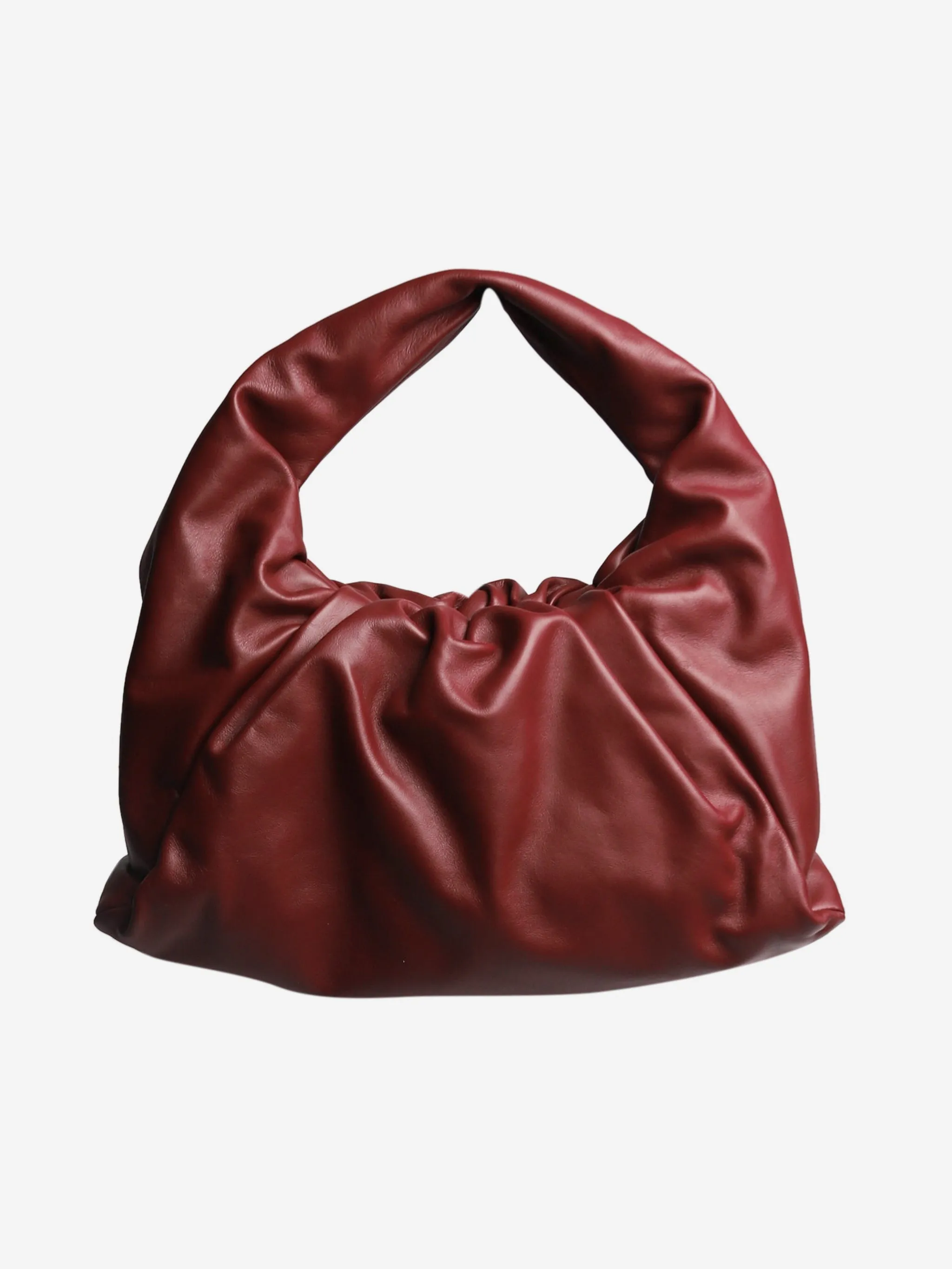   Burgundy puffy gathered shoulder bag