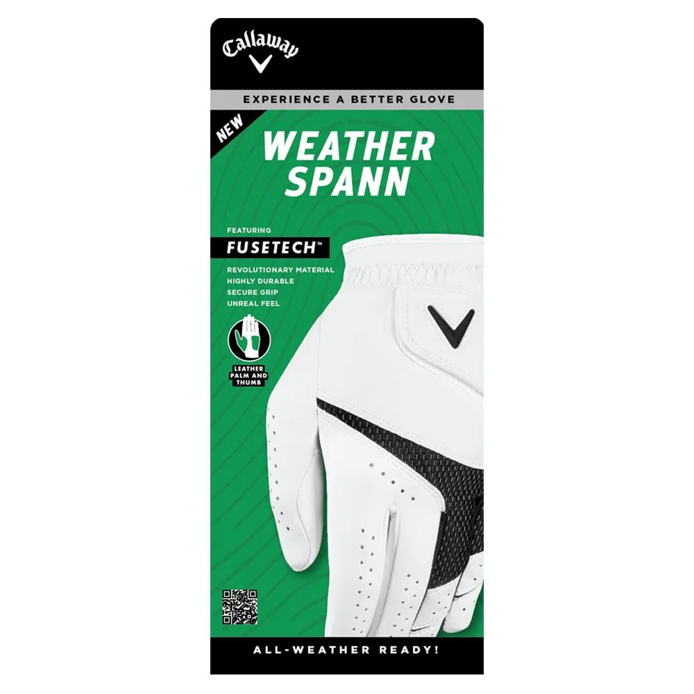 Callaway Weather Spann 2-Pack Golf Glove White - 23