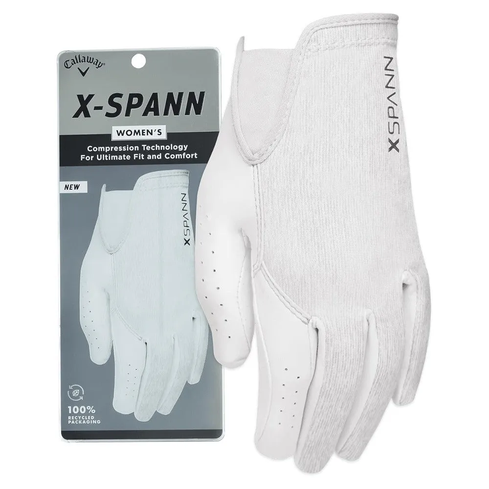 Callaway X-Spann Golf Glove White - 24 Women