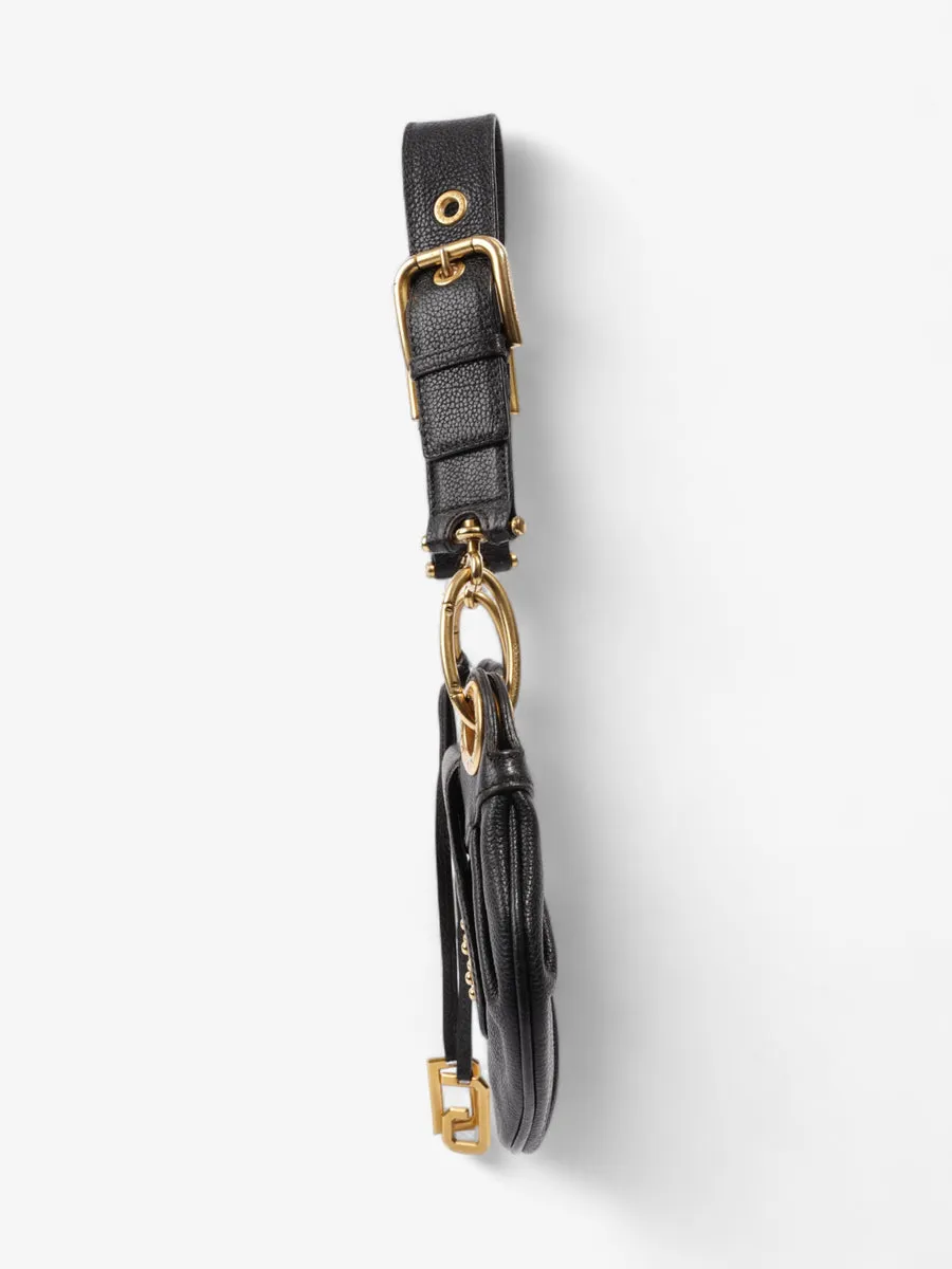 Chain Linked Shoulder Bag Black Leather