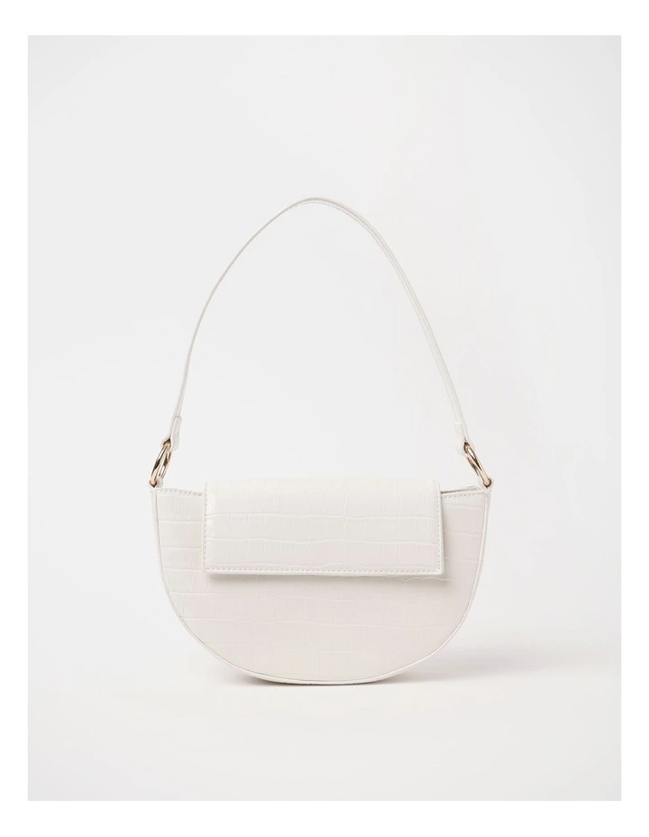 Charlie Croc Shoulder Bag in White