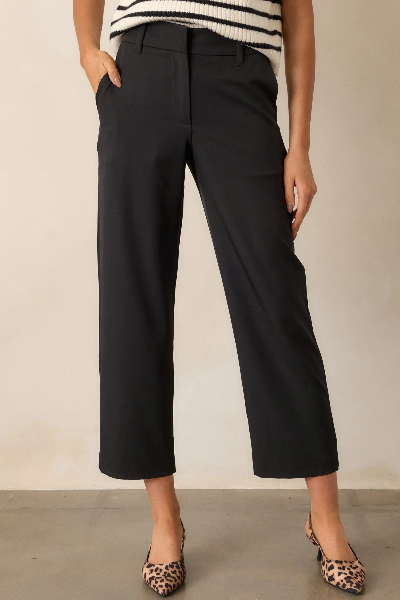 City Chic Black Straight Leg Dress Pants