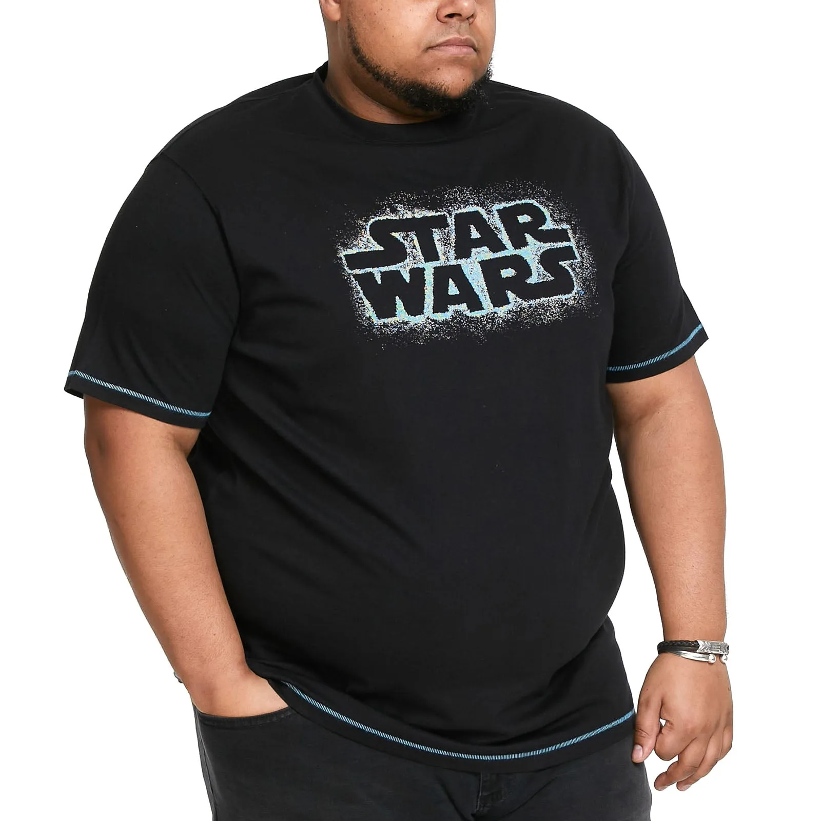 D555 Mens Vader Big & Tall Official Star Wars Printed T-Shirt - Black