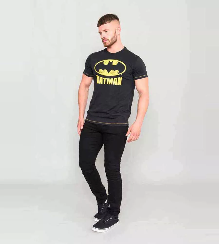 D555 Tall Mens Batman Printed T-Shirt Official Licensed Product (GOTHAM)