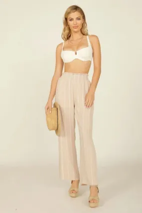 Dancia Smocked Embroidered Wide Leg Pants