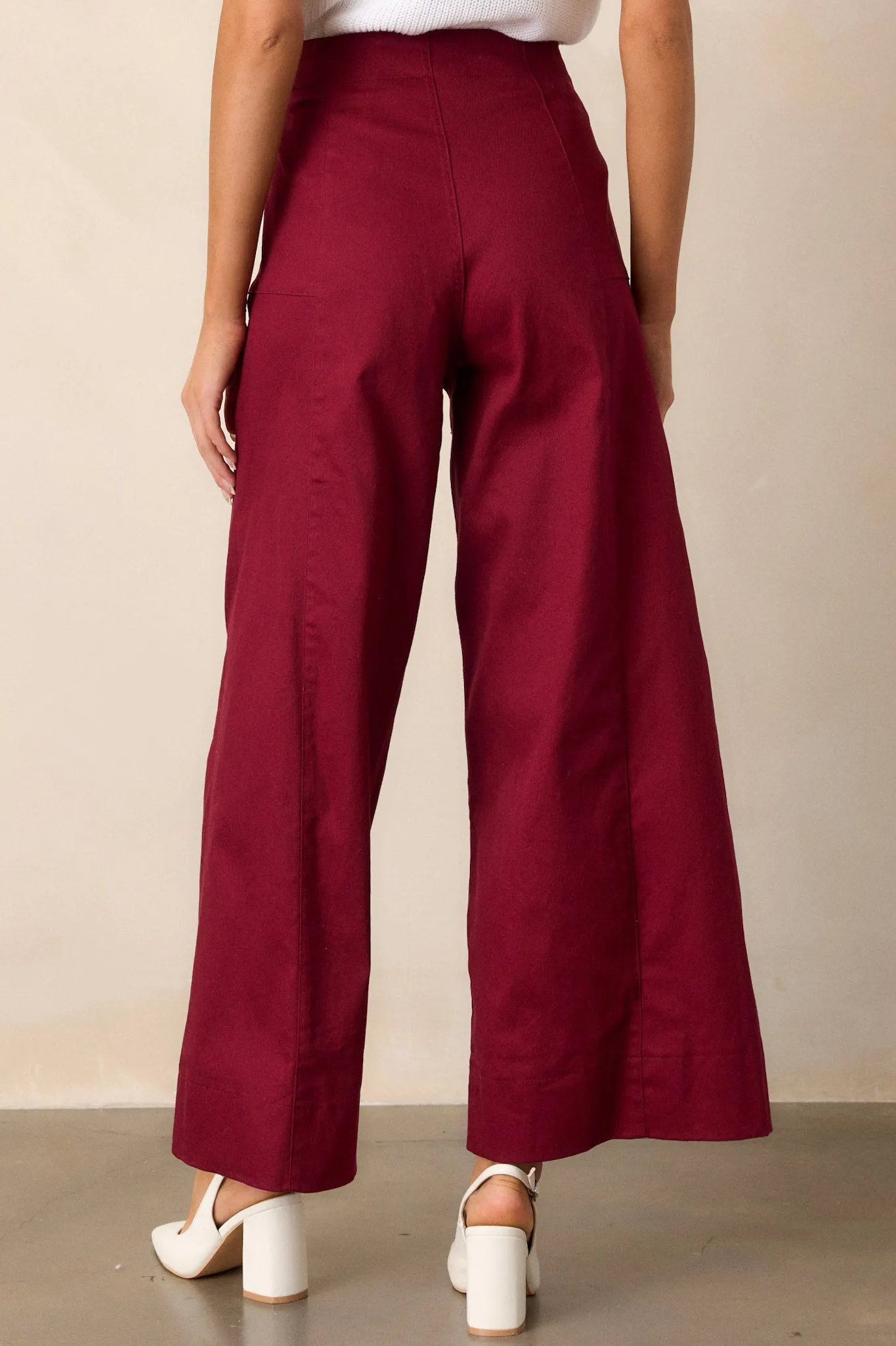 Daylight Glimmer Burgundy Wide Leg Pants