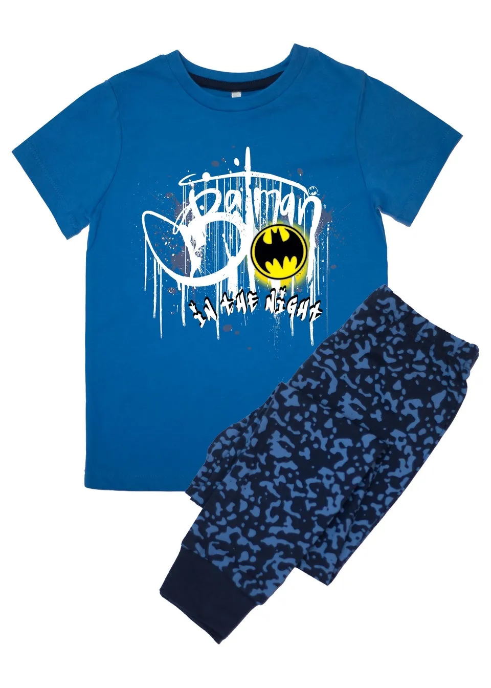 DC Comics Batman Graffiti Kids Royal Blue Camo Pyjamas (3-8 Years)