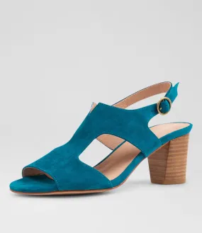 DIANA FERRARI Coral Teal Suede Sandals