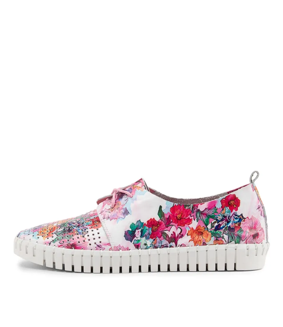 DJANGO & JULIETTE Huston Poppy Print Leather Sneakers Ws