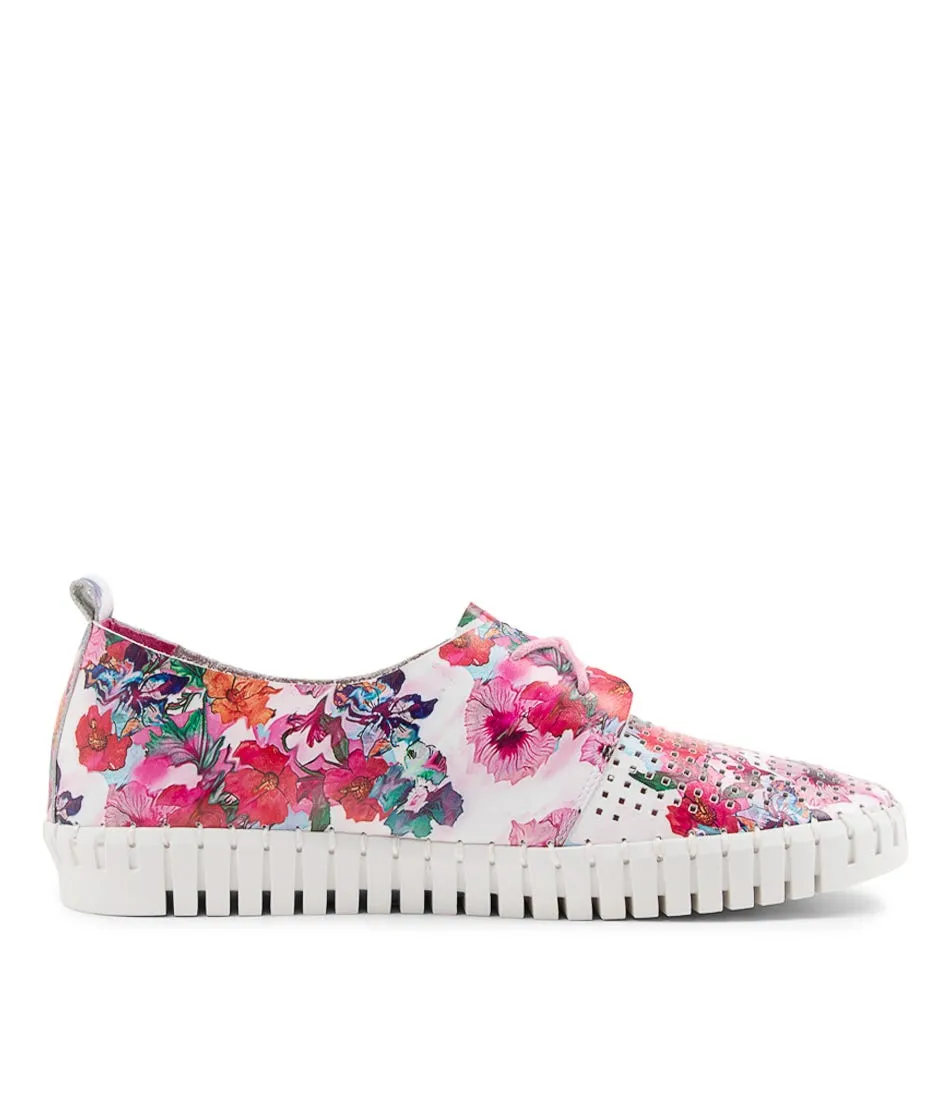 DJANGO & JULIETTE Huston Poppy Print Leather Sneakers Ws