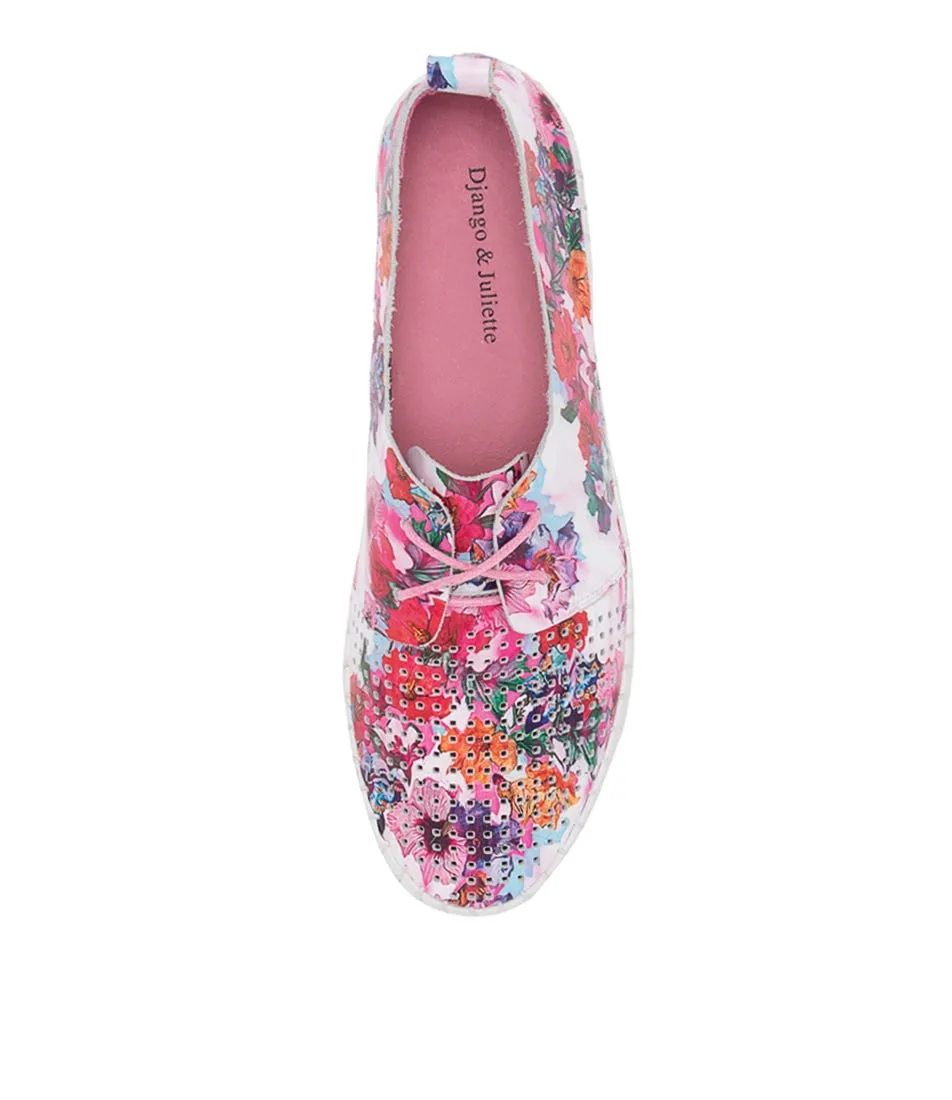 DJANGO & JULIETTE Huston Poppy Print Leather Sneakers Ws