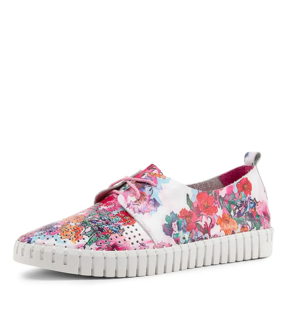 DJANGO & JULIETTE Huston Poppy Print Leather Sneakers Ws