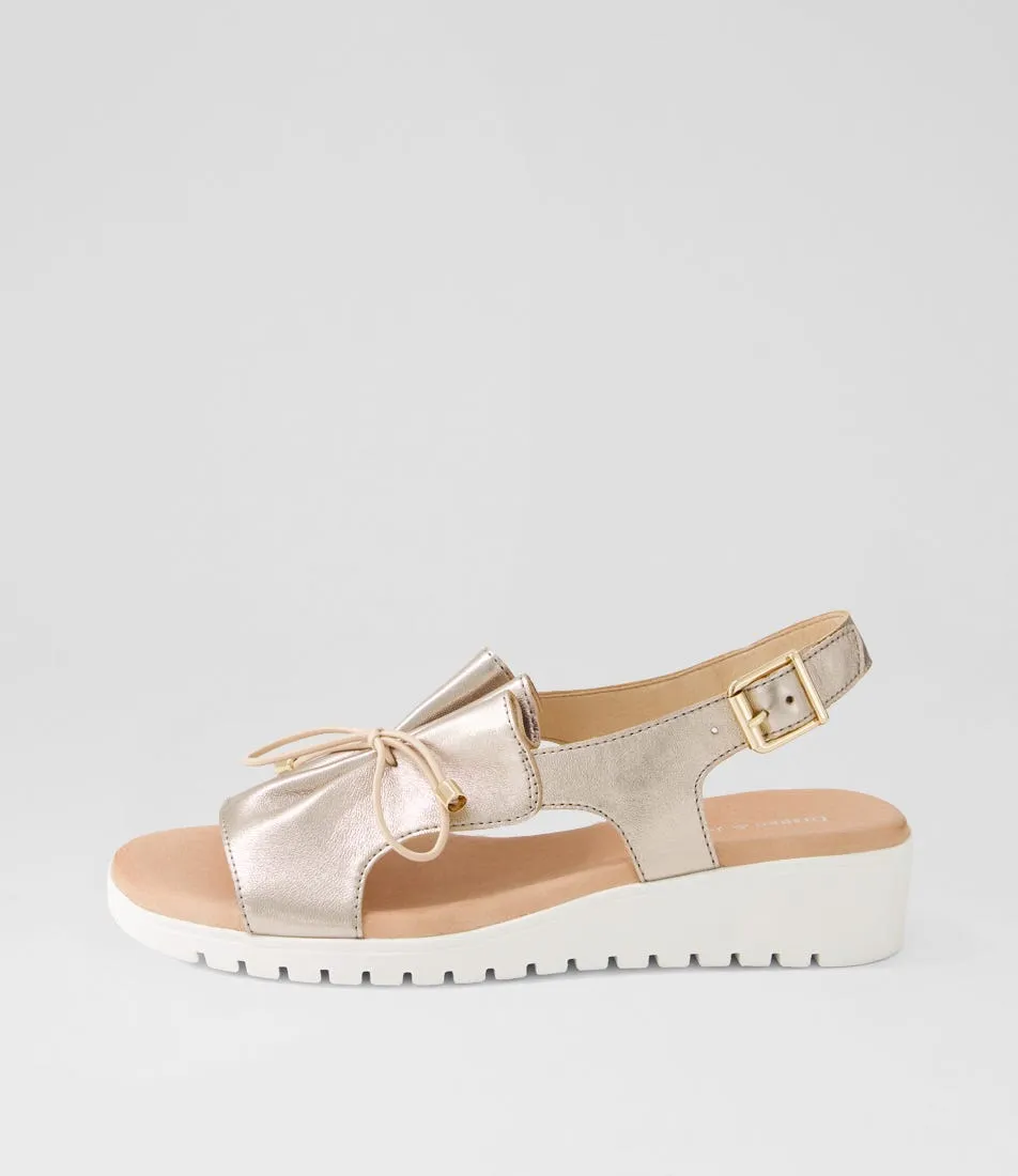 DJANGO & JULIETTE Malika Champagne White Leather Sandals