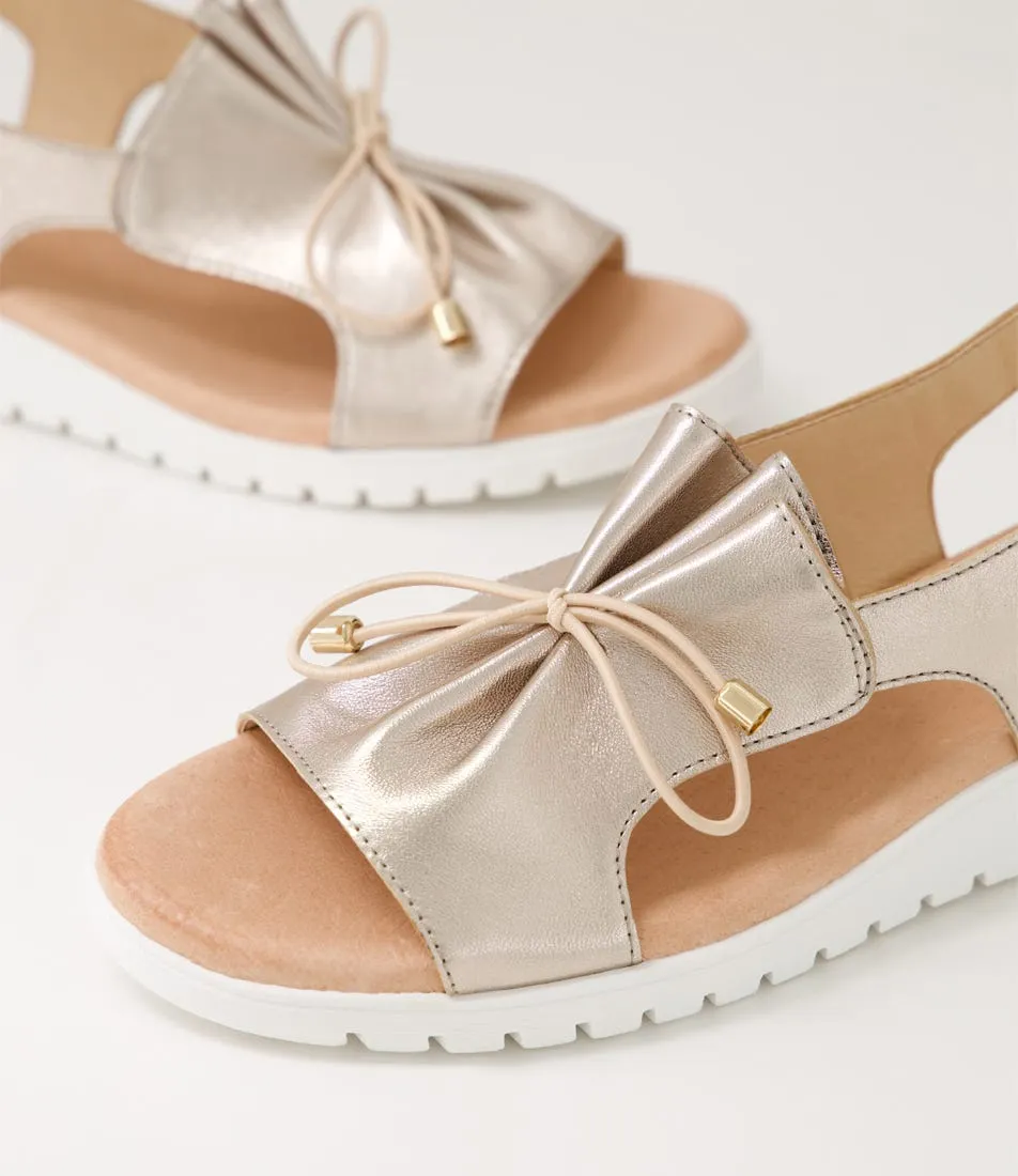 DJANGO & JULIETTE Malika Champagne White Leather Sandals