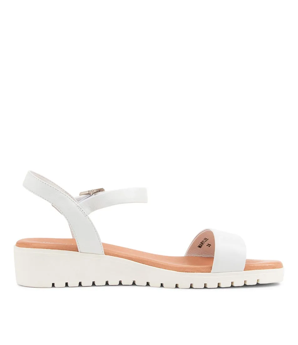 DJANGO & JULIETTE Marylee White Leather Sandals Ws