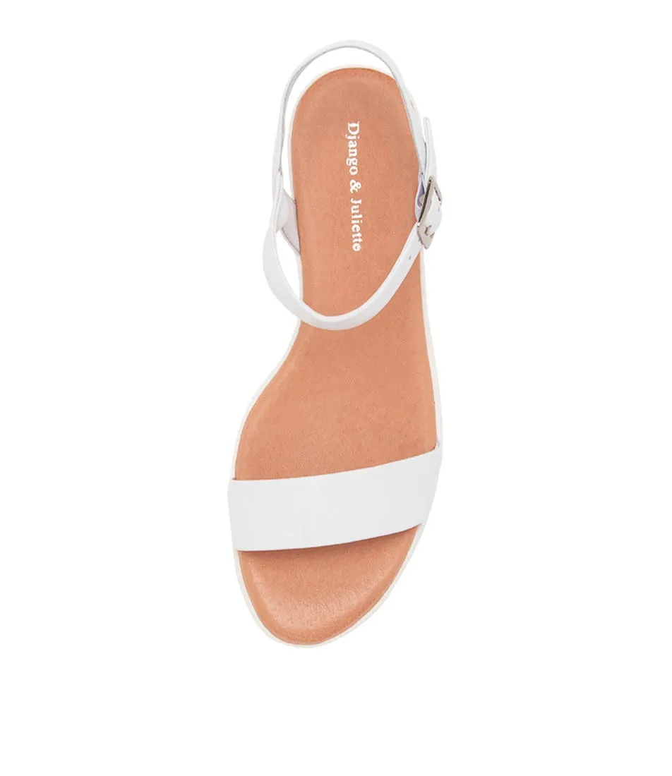 DJANGO & JULIETTE Marylee White Leather Sandals Ws