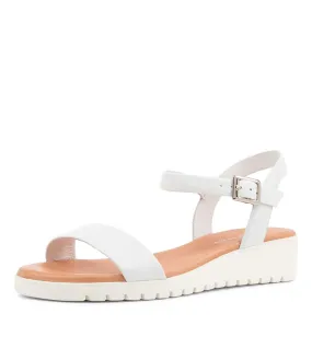 DJANGO & JULIETTE Marylee White Leather Sandals Ws