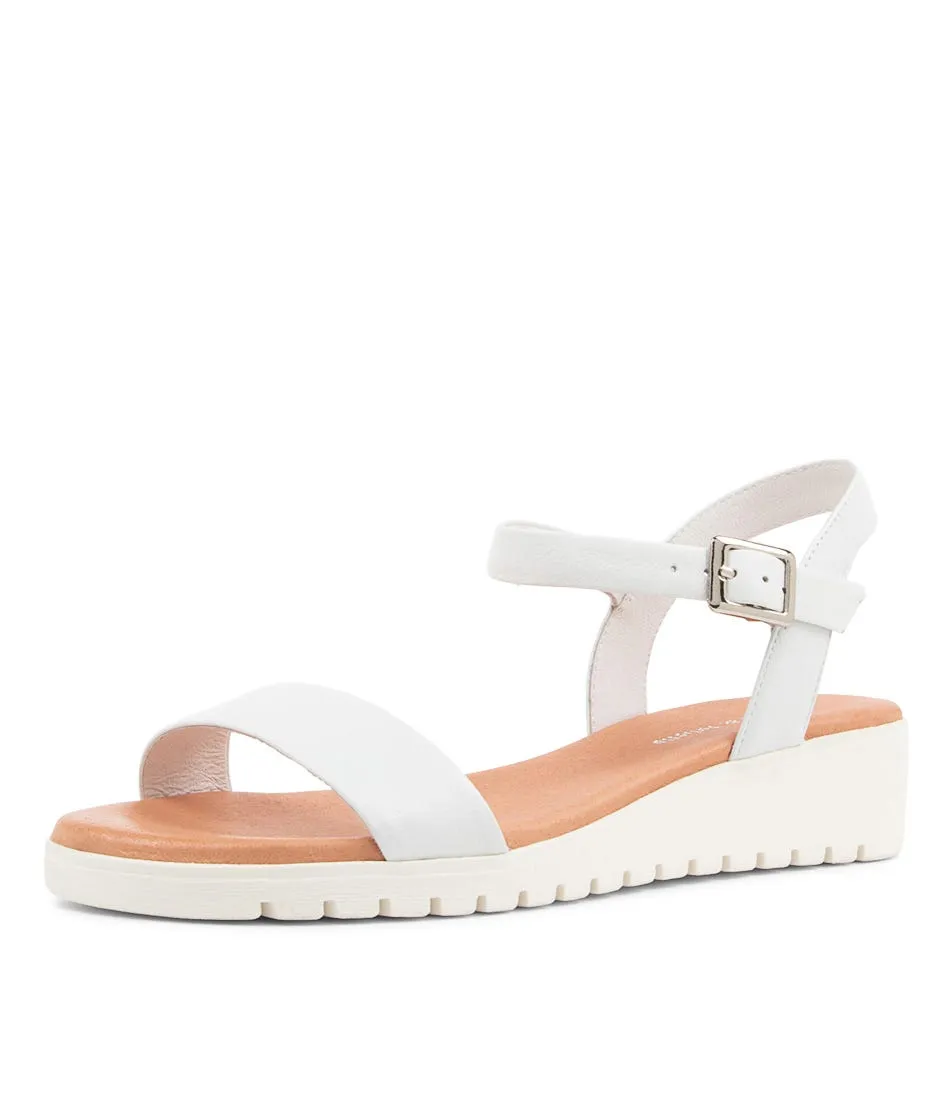 DJANGO & JULIETTE Marylee White Leather Sandals Ws