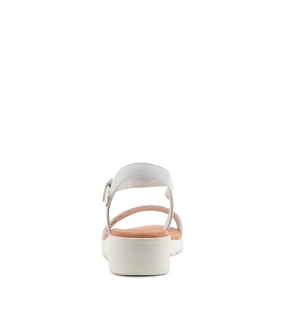 DJANGO & JULIETTE Marylee White Leather Sandals Ws