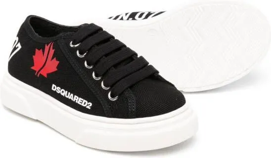 DSQUARED2 KIDS logo-print low-top sneakers Black