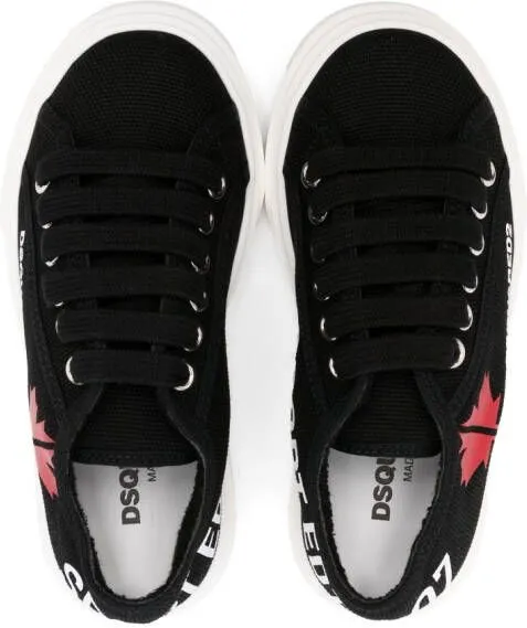 DSQUARED2 KIDS logo-print low-top sneakers Black