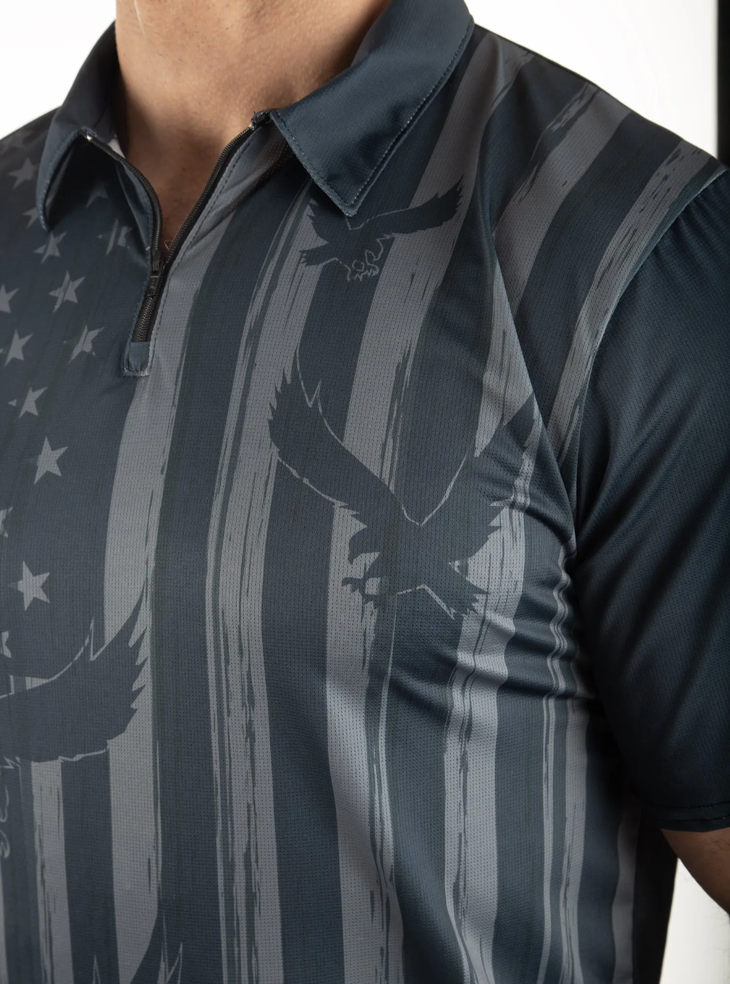 Eagle Flag Performance Mesh Polo