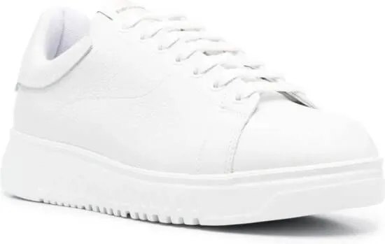 Emporio Ar i leather low-top sneakers White