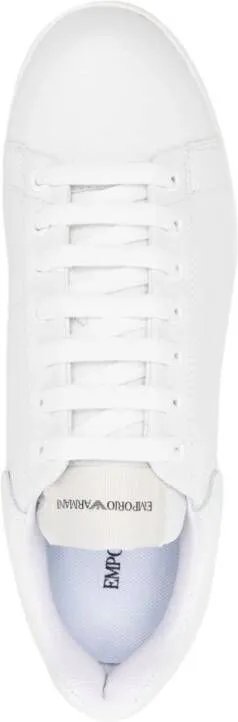 Emporio Ar i leather low-top sneakers White