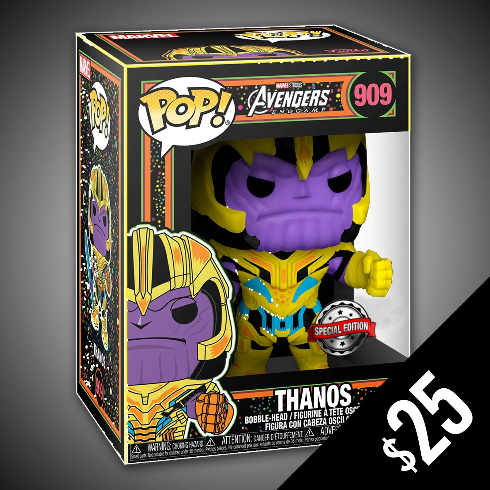 Funko Pop! Marvel - Avengers Endgame: Thanos (Black Light) #909