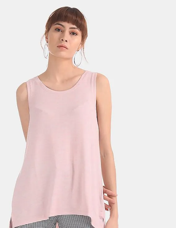 GAP Women Pink Sleeveless Softspun Swing Top