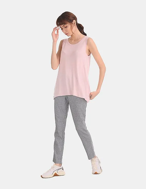 GAP Women Pink Sleeveless Softspun Swing Top