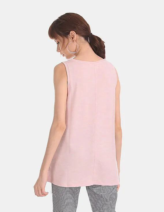 GAP Women Pink Sleeveless Softspun Swing Top