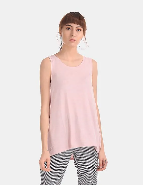 GAP Women Pink Sleeveless Softspun Swing Top