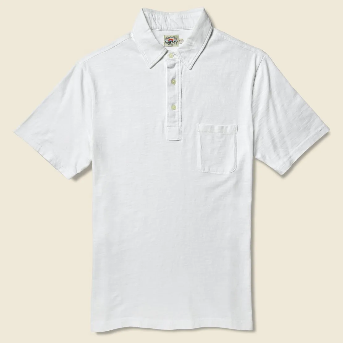 Garment Dyed Polo Shirt - White