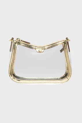 Gold Clear Curved East/West Stadium Crossbody