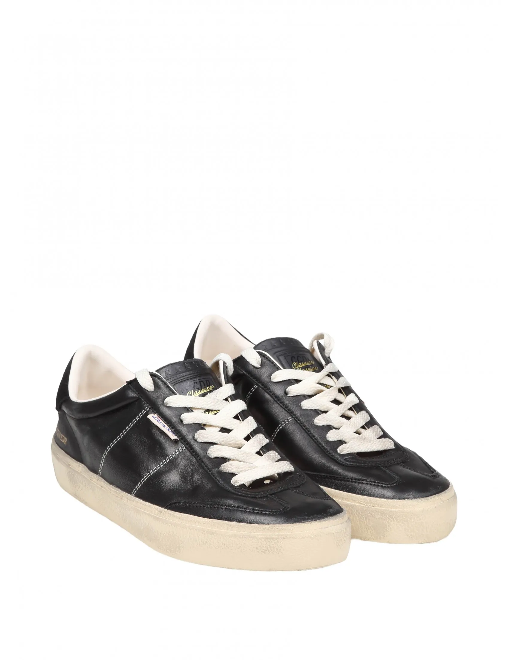 GOLDEN GOOSE SOUL STAR SNEAKERS IN BLACK LEATHER