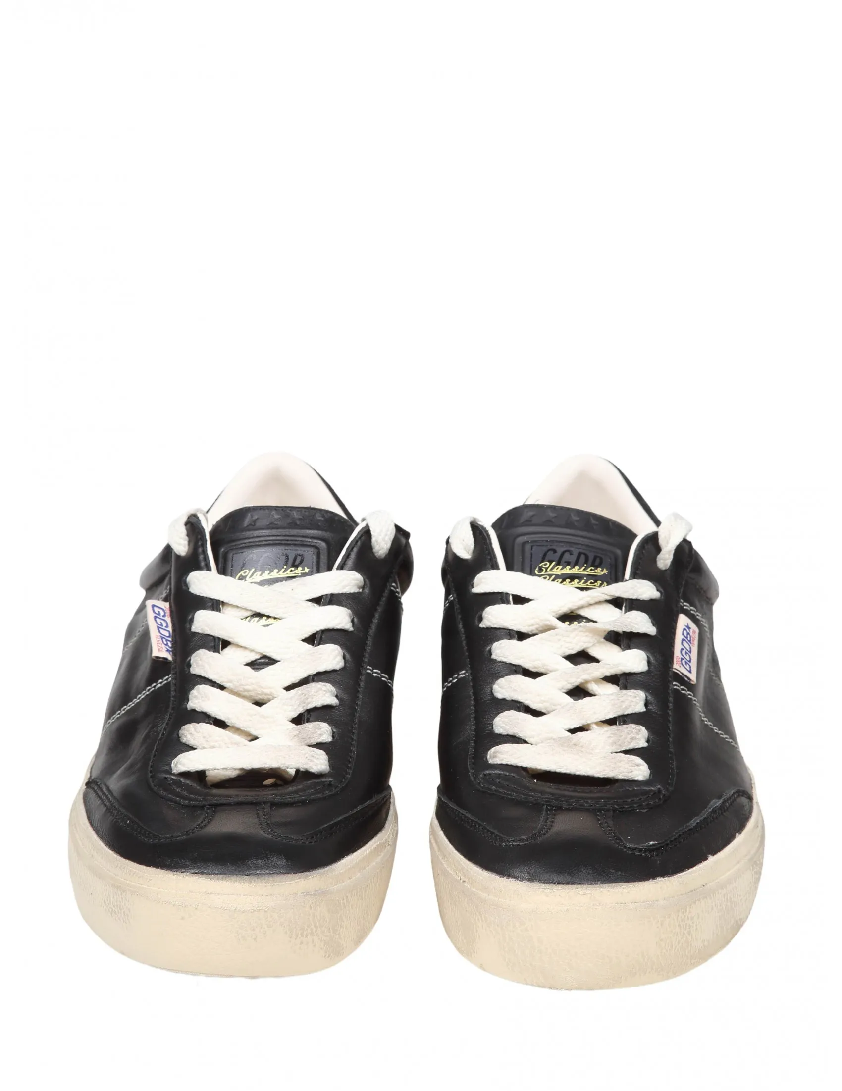 GOLDEN GOOSE SOUL STAR SNEAKERS IN BLACK LEATHER