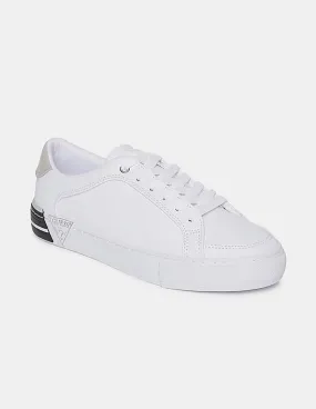 GUESS Women White Debossed Low Top Gransin Sneakers