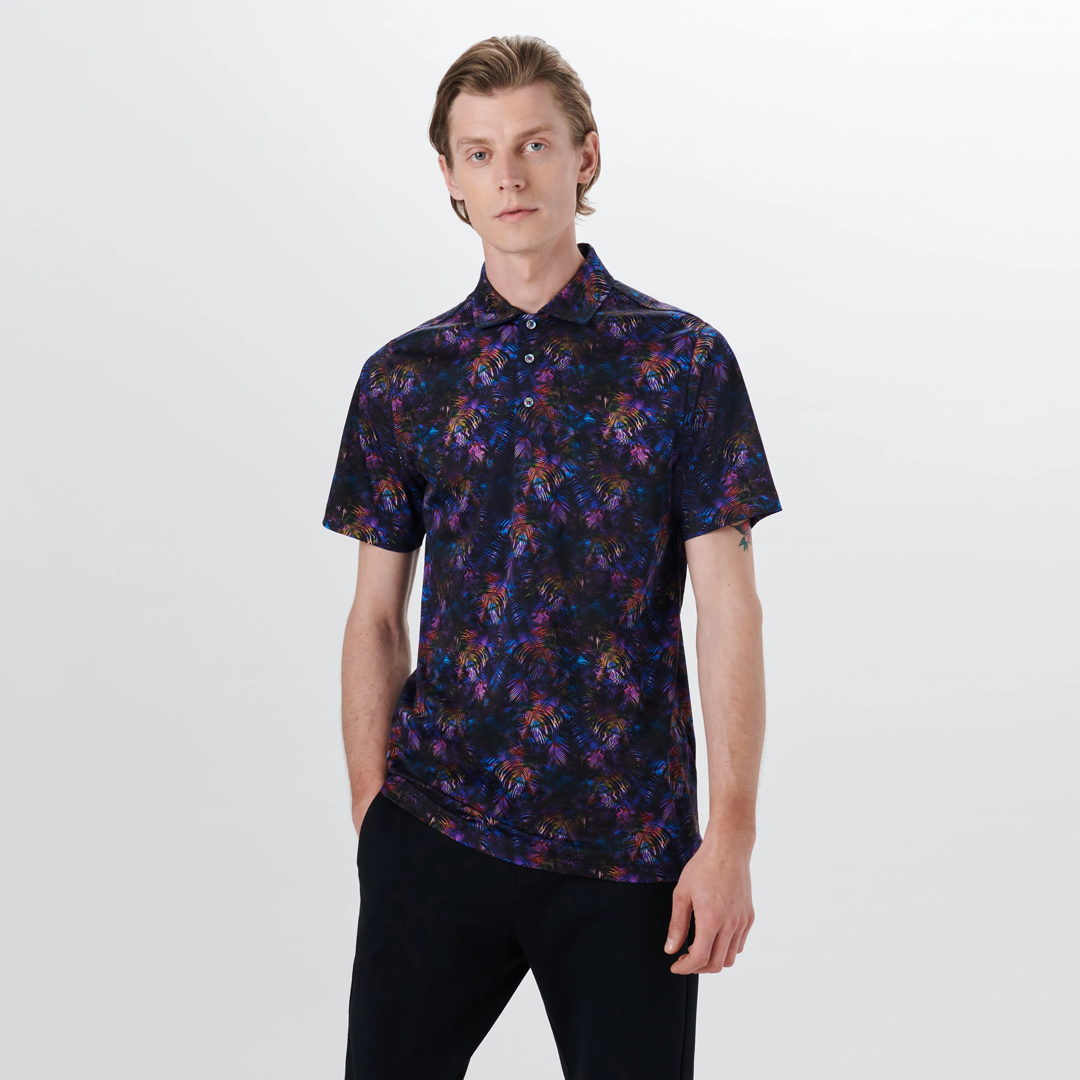 HENDRIX Palm Leaf Print Polo